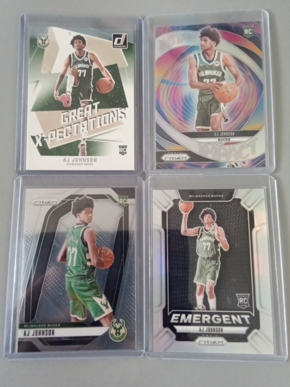 Panini Milwaukee Bucks AJ Johnson Rookie Card Set - Green & White